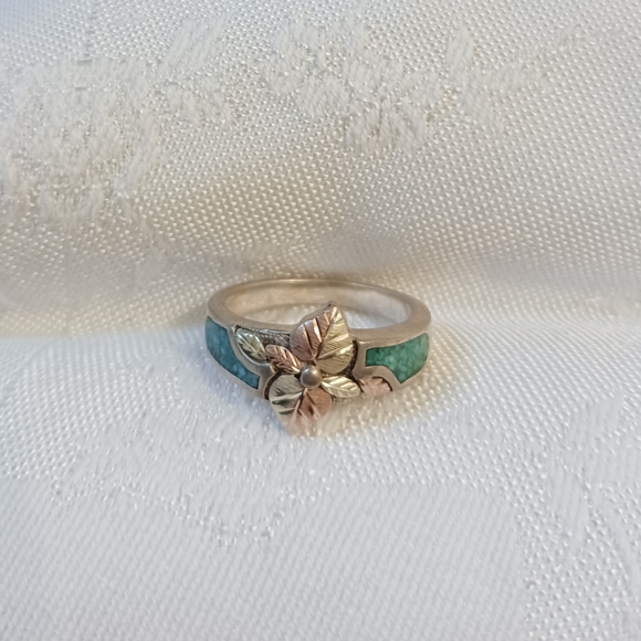 Jewelry - Black Hills Gold and Turquoise Ring size 8